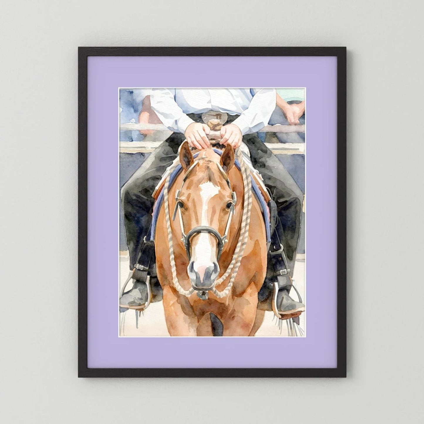 Waiting For Results - Western Pleasure Quarter Horse in Watercolors