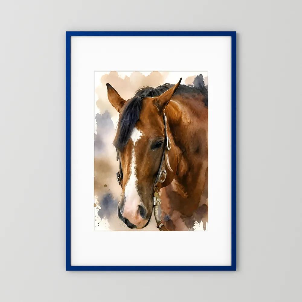 Bridle & Soft Wash — Quarter Horse Watercolor