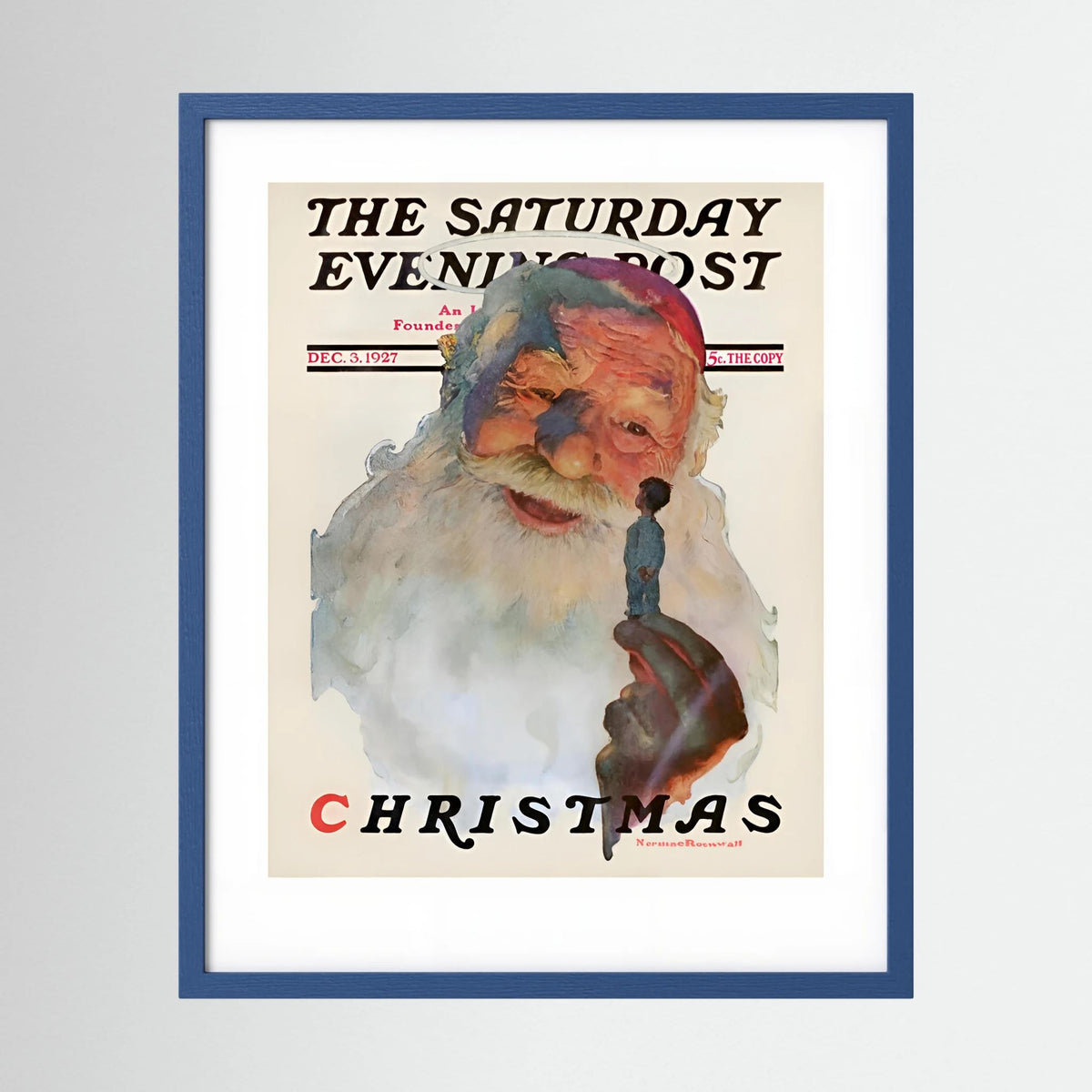 Norman Rockwell “Christmas, 1927” Vintage Santa Print – Heavy Matte Cardstock