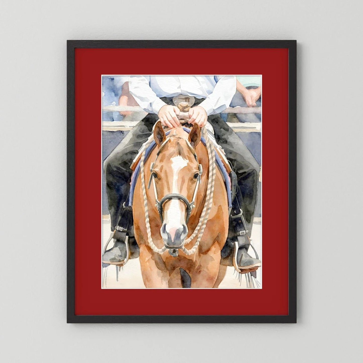 Waiting For Results - Western Pleasure Quarter Horse in Watercolors