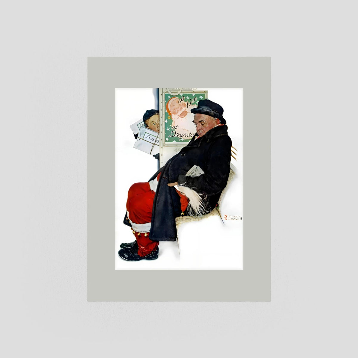 Norman Rockwell “Off Duty Santa” 1940 Vintage Christmas Art Print