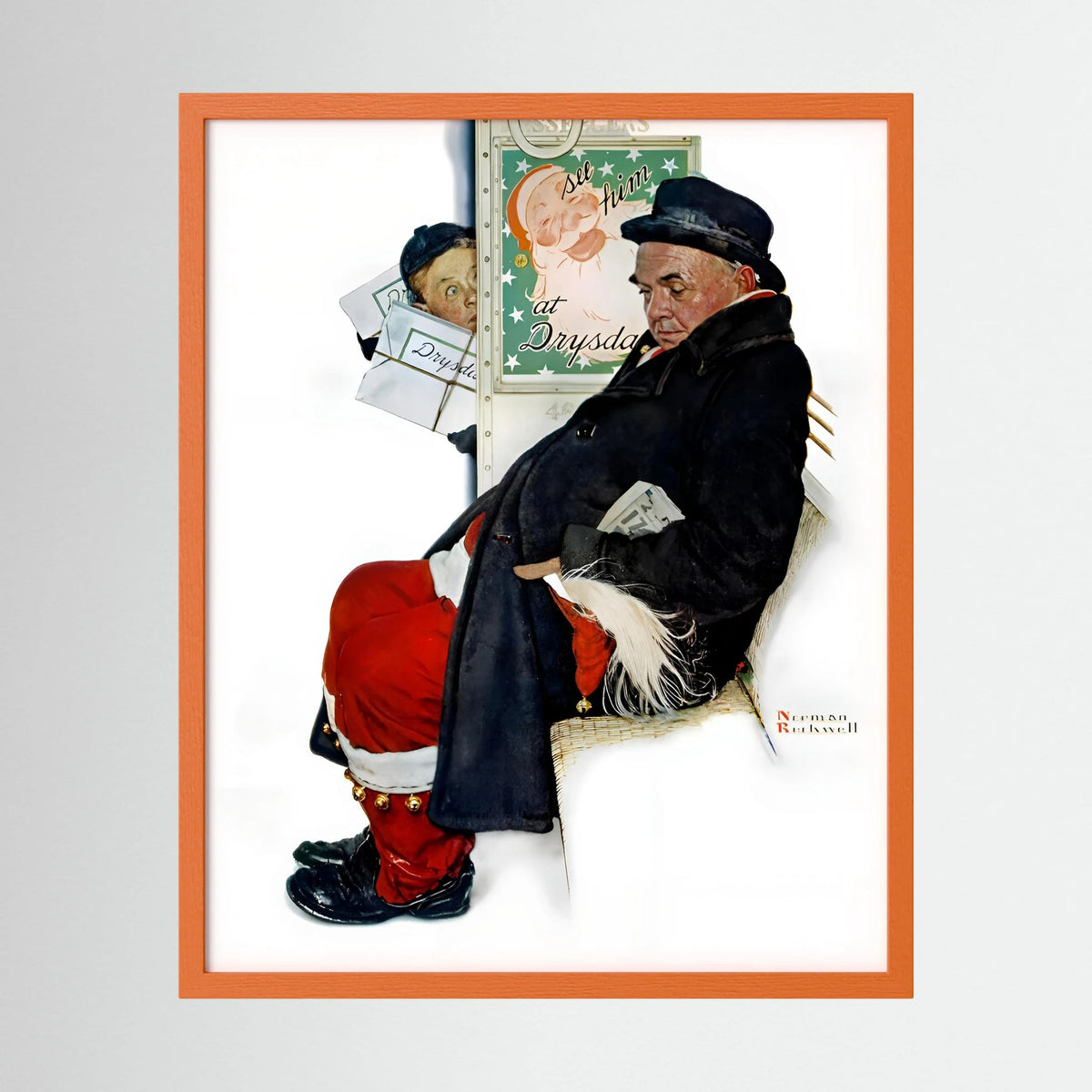 Norman Rockwell “Off Duty Santa” 1940 Vintage Christmas Art Print