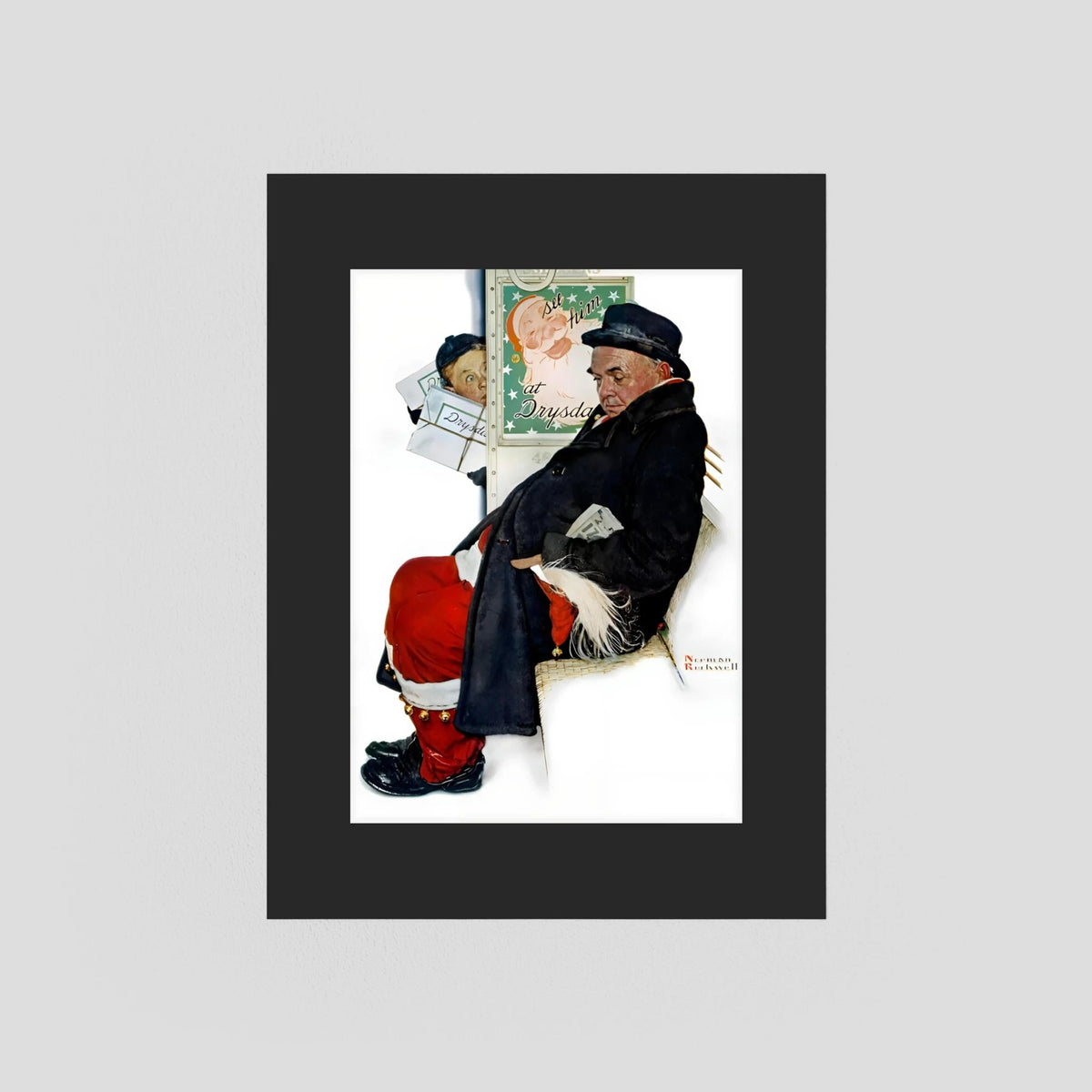 Norman Rockwell “Off Duty Santa” 1940 Vintage Christmas Art Print