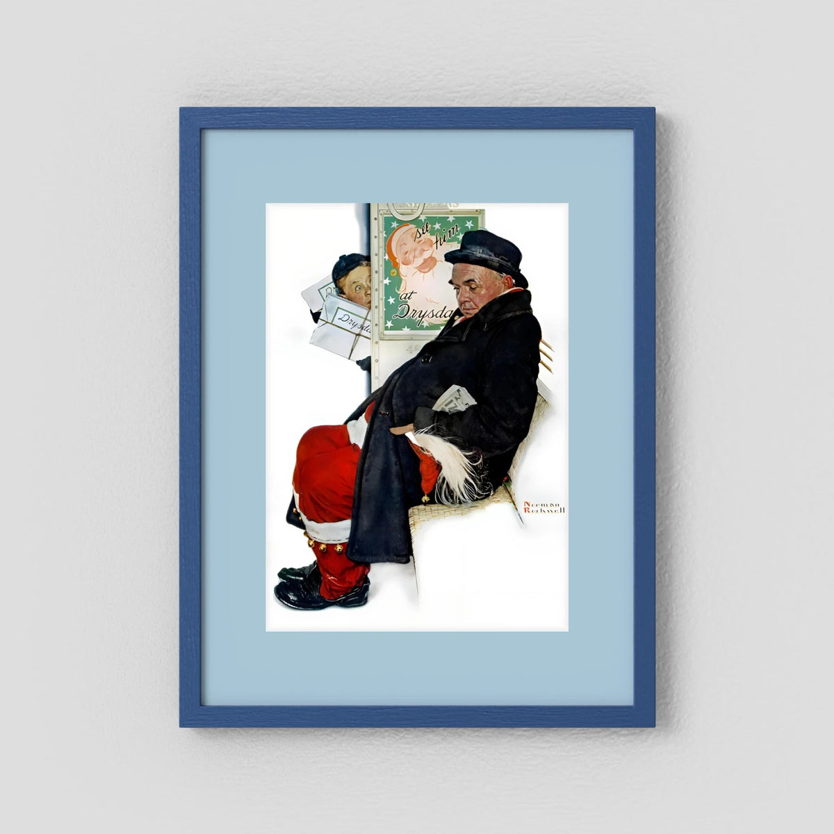Norman Rockwell “Off Duty Santa” 1940 Vintage Christmas Art Print