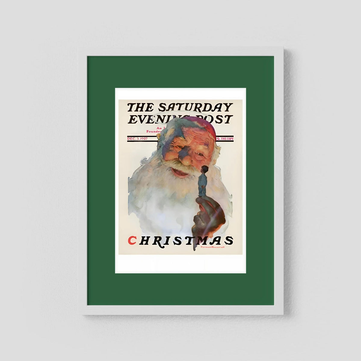 Norman Rockwell “Christmas, 1927” Vintage Santa Print – Heavy Matte Cardstock