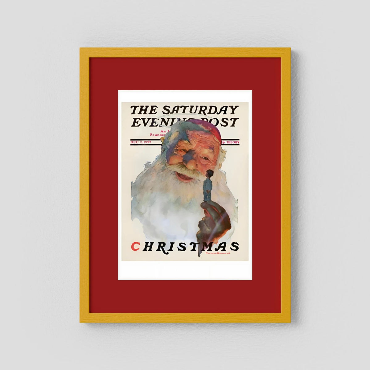 Norman Rockwell “Christmas, 1927” Vintage Santa Print – Heavy Matte Cardstock