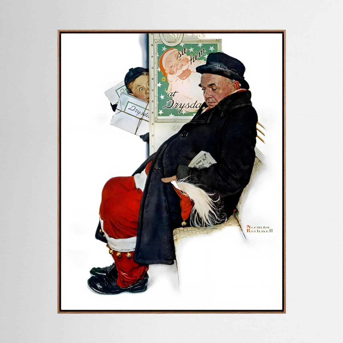 Norman Rockwell “Off Duty Santa” 1940 Vintage Christmas Art Print