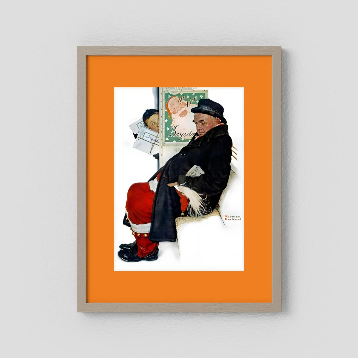 Norman Rockwell “Off Duty Santa” 1940 Vintage Christmas Art Print