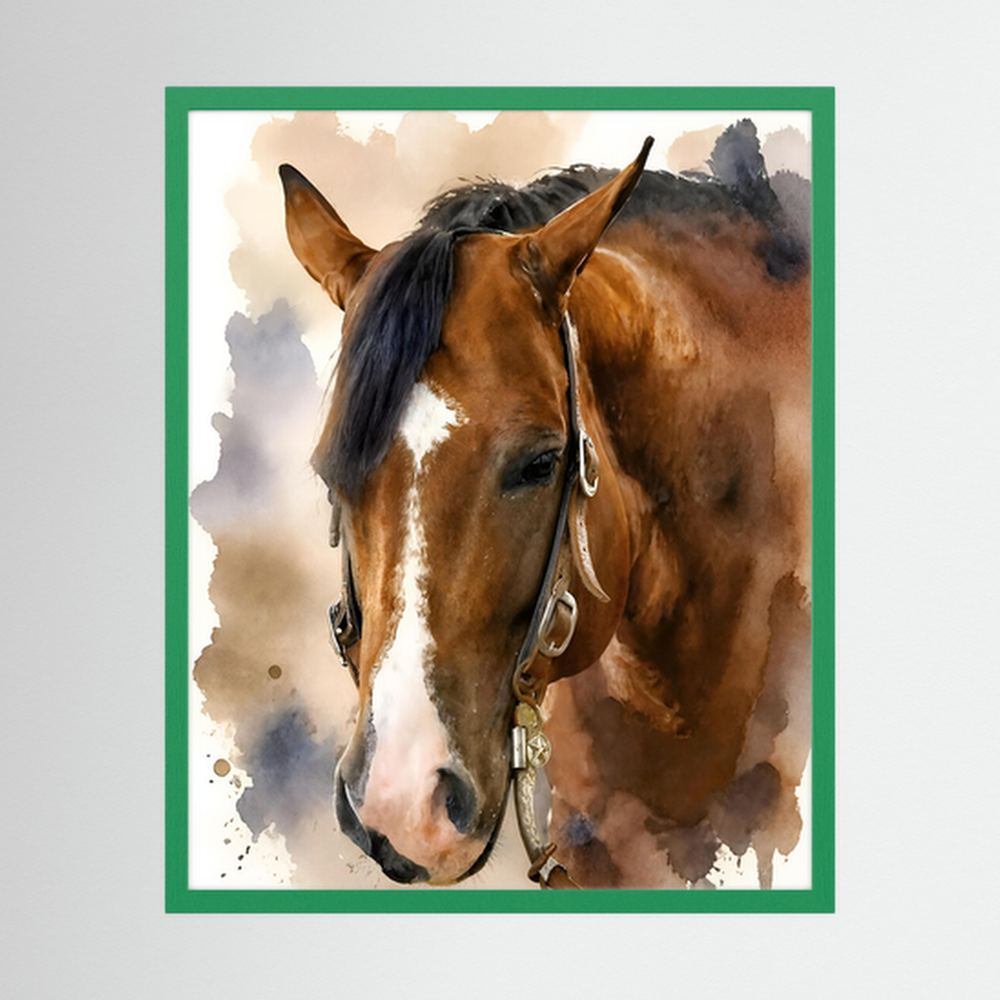 Bridle & Soft Wash — Quarter Horse Watercolor