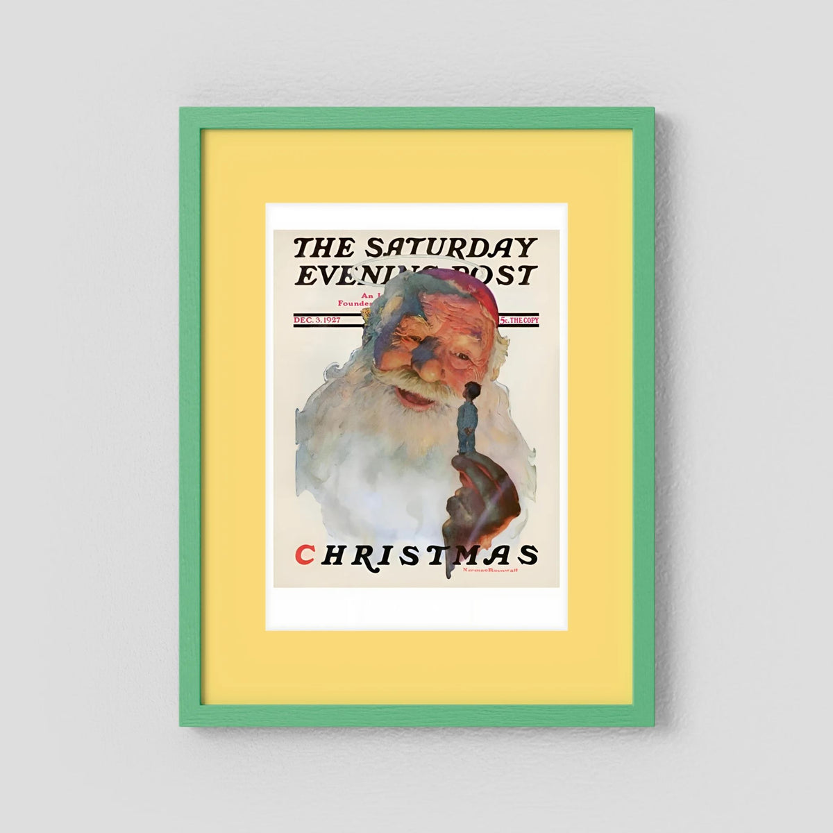 Norman Rockwell “Christmas, 1927” Vintage Santa Print – Heavy Matte Cardstock