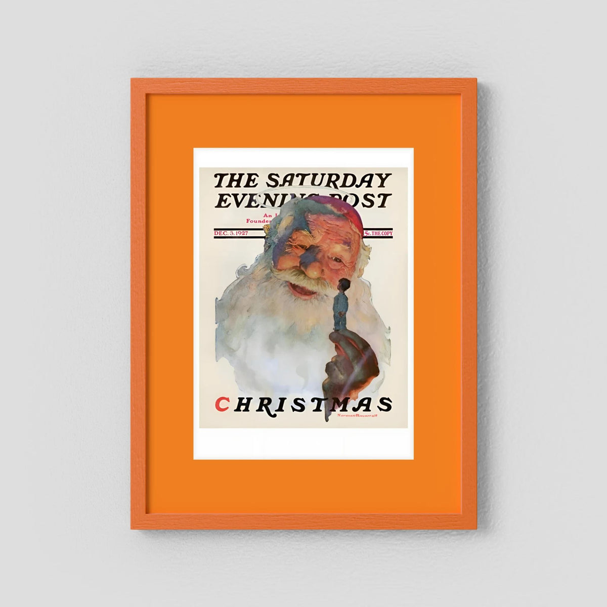 Norman Rockwell “Christmas, 1927” Vintage Santa Print – Heavy Matte Cardstock