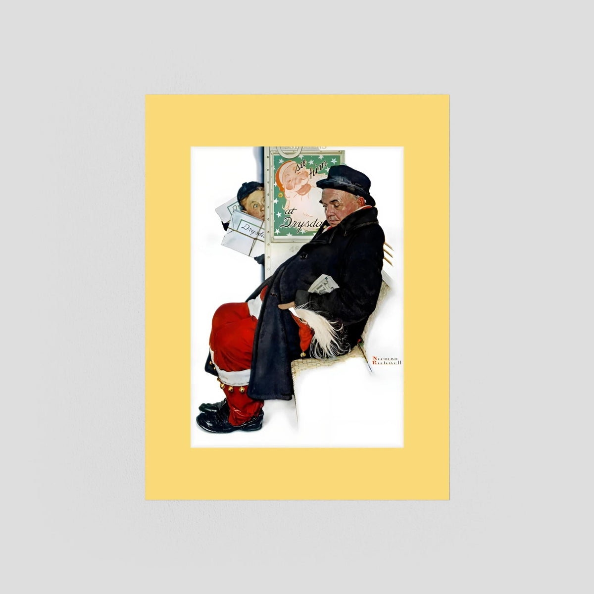 Norman Rockwell “Off Duty Santa” 1940 Vintage Christmas Art Print