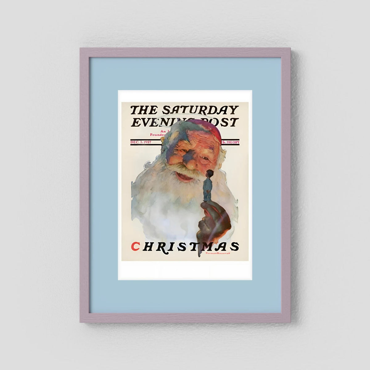 Norman Rockwell “Christmas, 1927” Vintage Santa Print – Heavy Matte Cardstock
