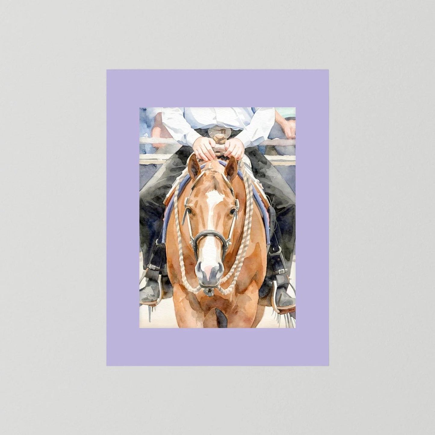 Waiting For Results - Western Pleasure Quarter Horse in Watercolors