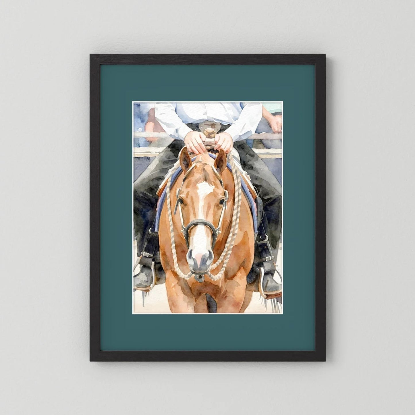 Waiting For Results - Western Pleasure Quarter Horse in Watercolors