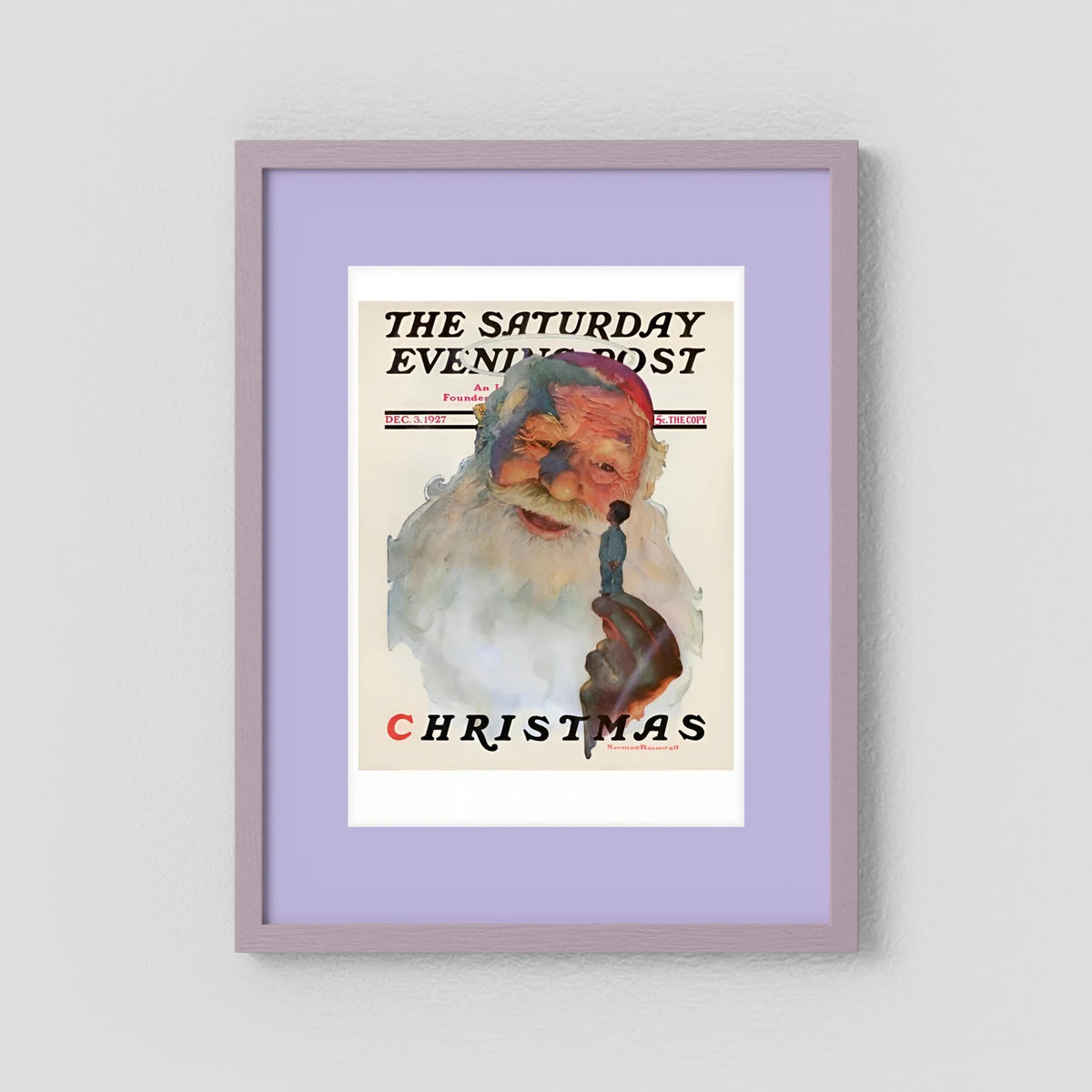 Norman Rockwell “Christmas, 1927” Vintage Santa Print – Heavy Matte Cardstock
