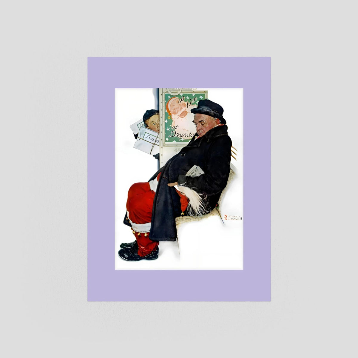 Norman Rockwell “Off Duty Santa” 1940 Vintage Christmas Art Print