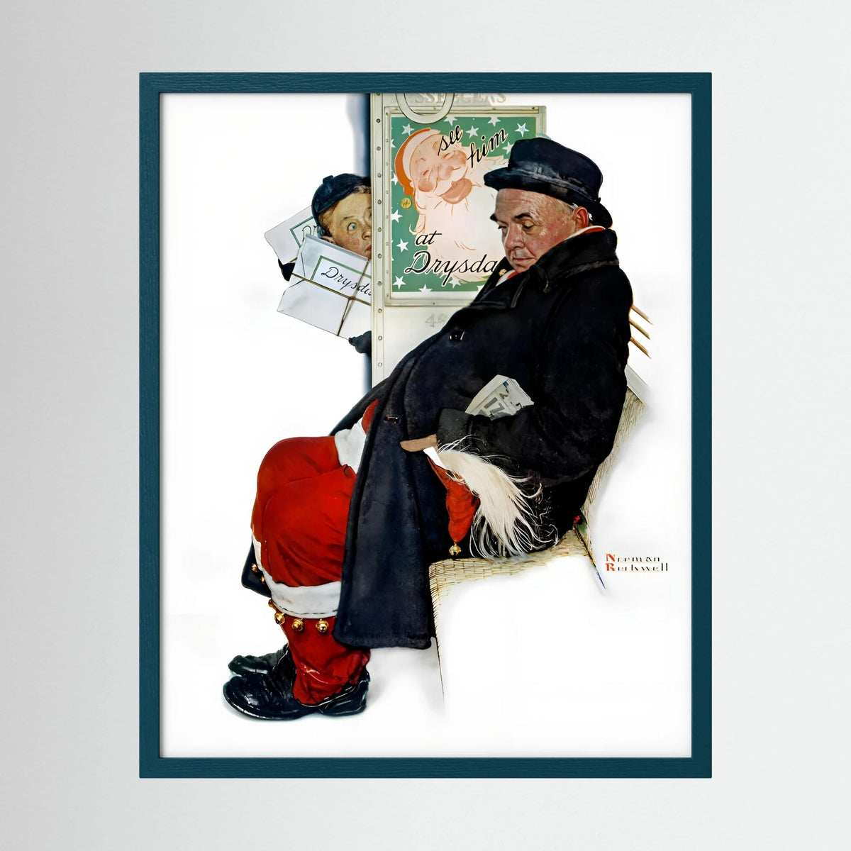 Norman Rockwell “Off Duty Santa” 1940 Vintage Christmas Art Print