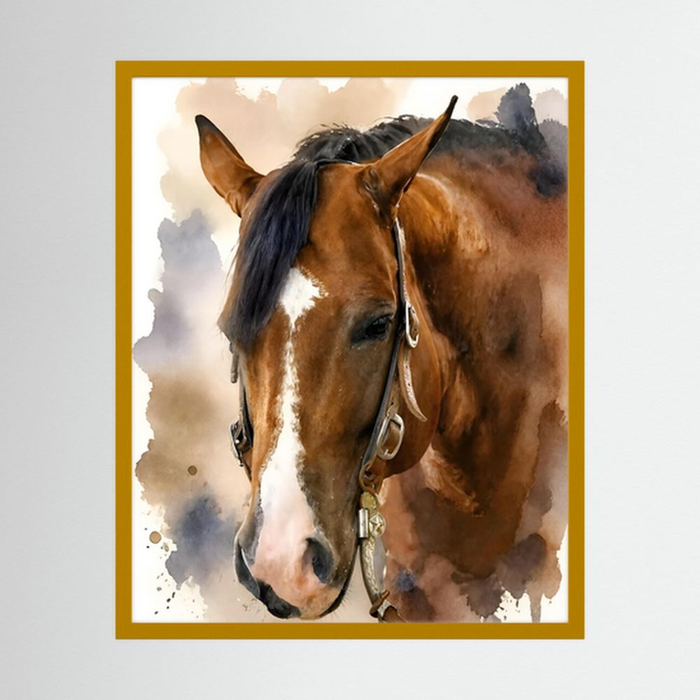 Bridle & Soft Wash — Quarter Horse Watercolor
