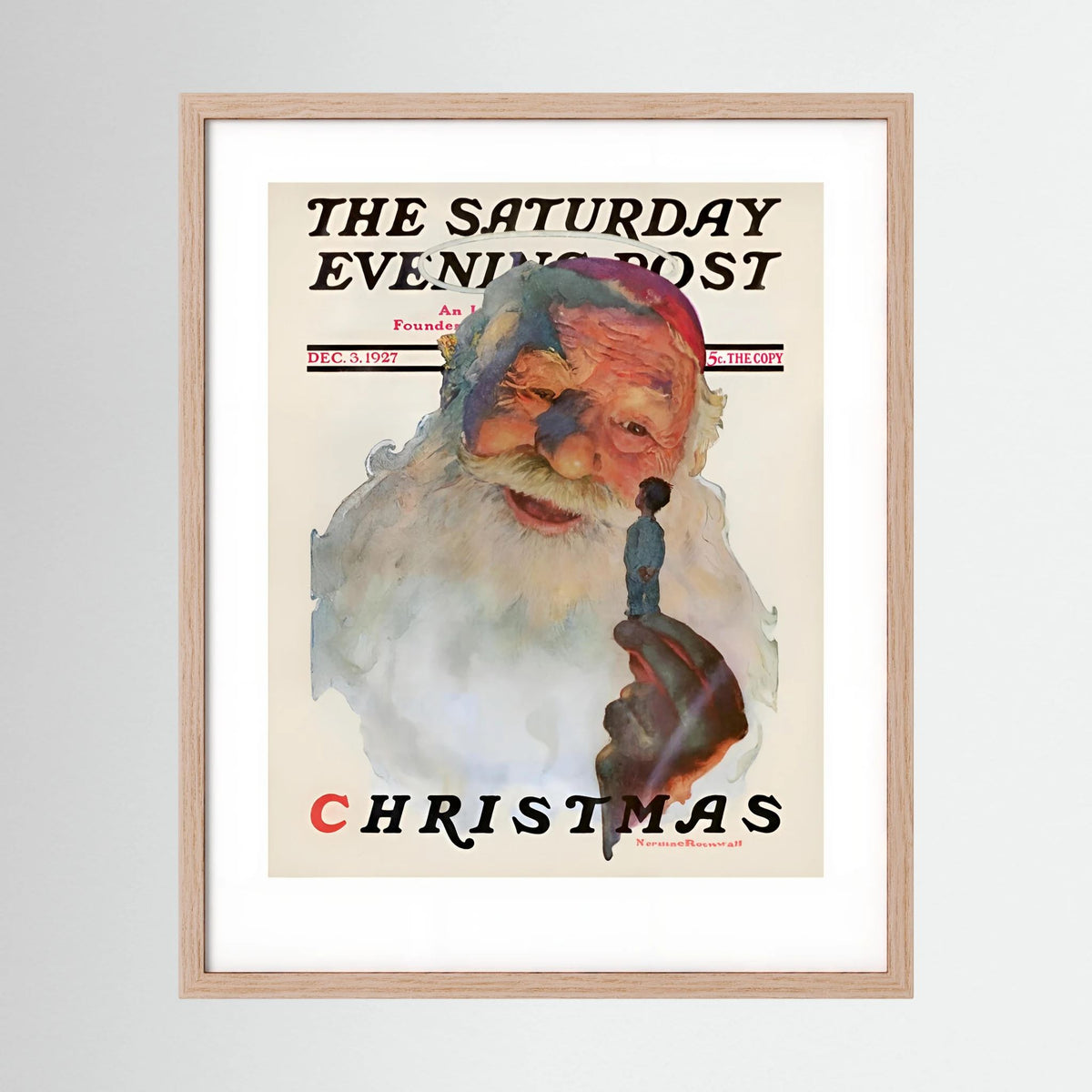Norman Rockwell “Christmas, 1927” Vintage Santa Print – Heavy Matte Cardstock