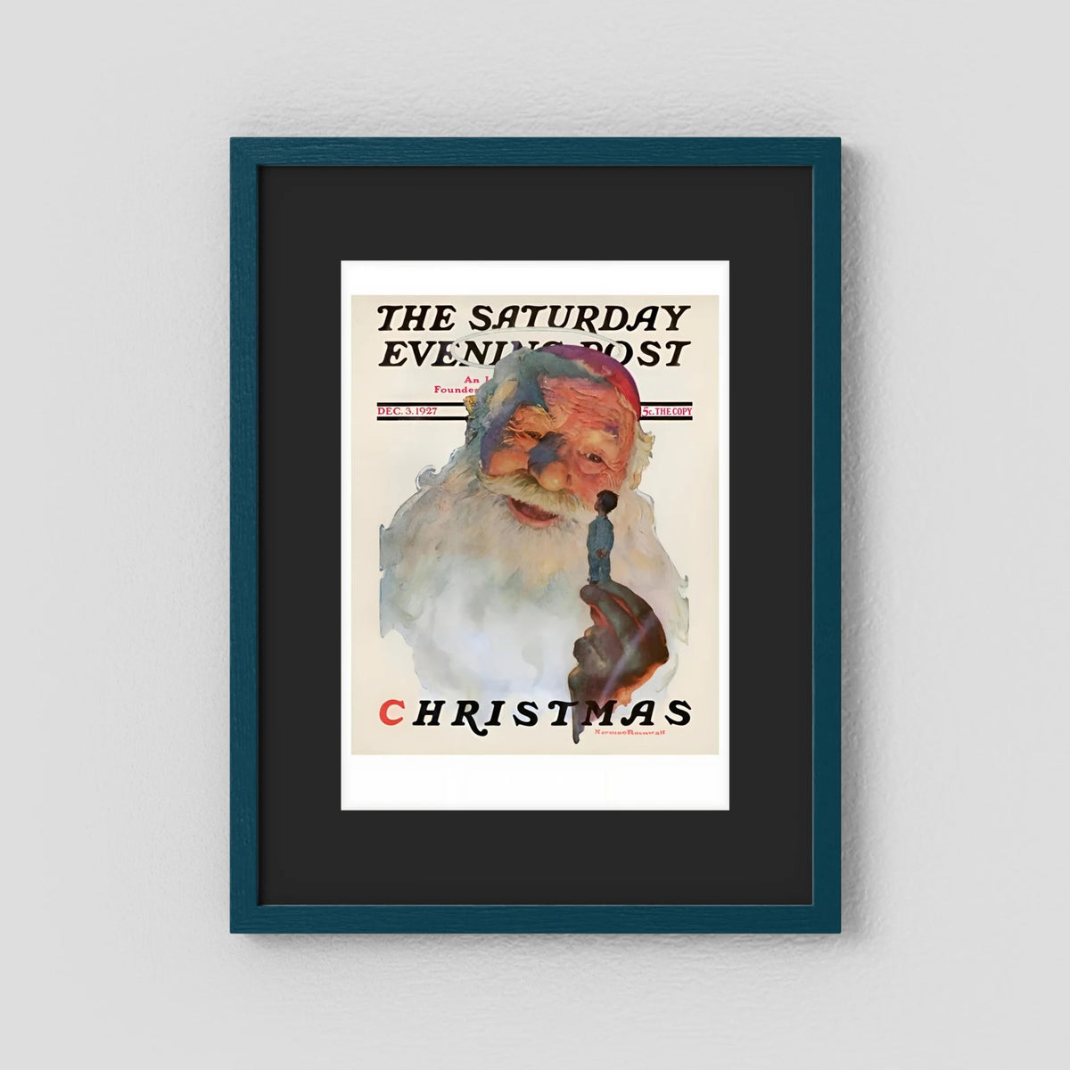 Norman Rockwell “Christmas, 1927” Vintage Santa Print – Heavy Matte Cardstock