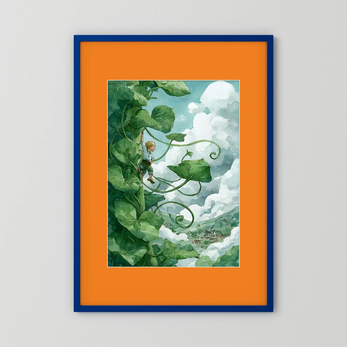 Jack’s Ascent to the Clouds - Jack and the Beanstalk in Watercolors