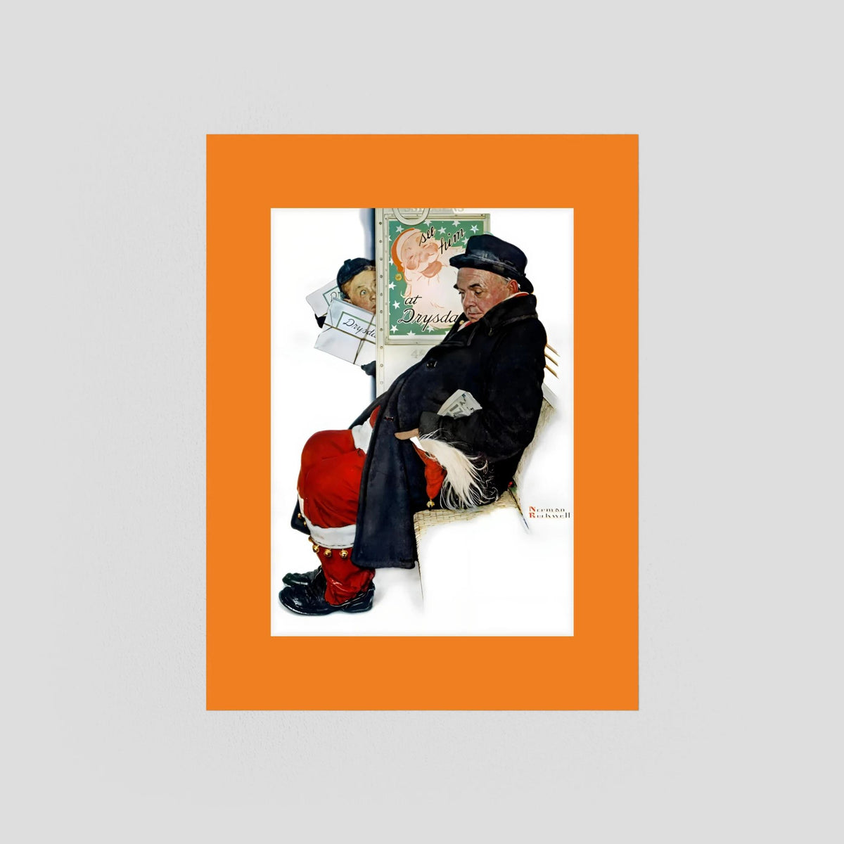Norman Rockwell “Off Duty Santa” 1940 Vintage Christmas Art Print