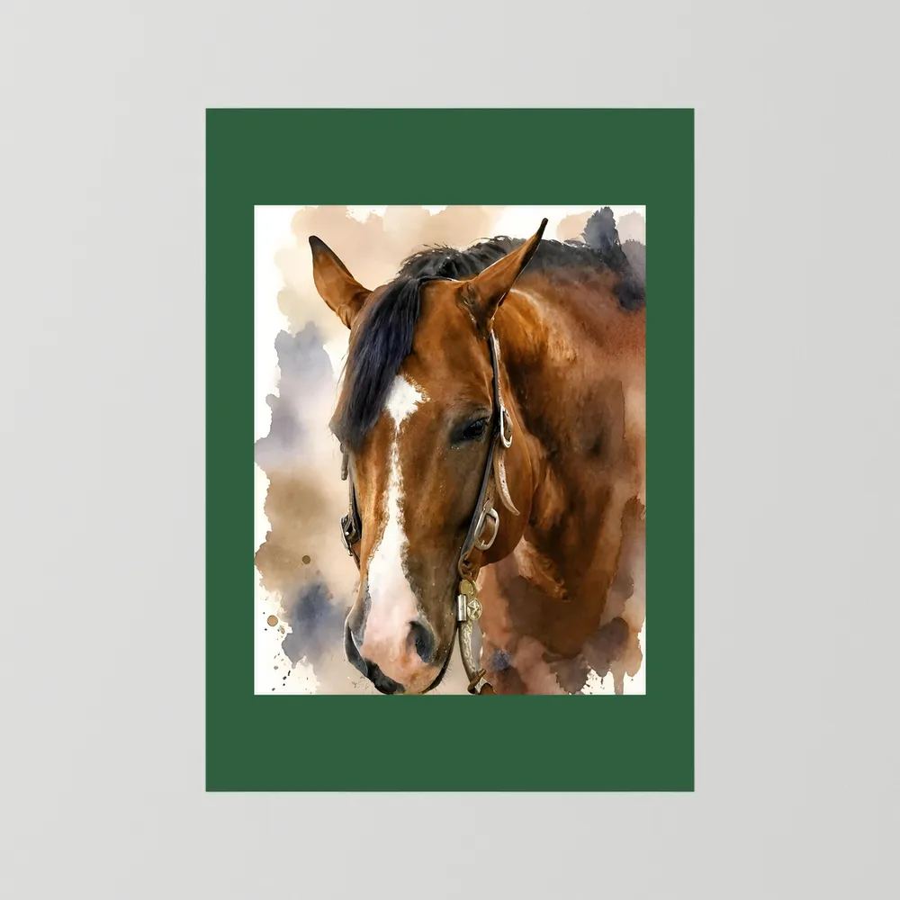 Bridle & Soft Wash — Quarter Horse Watercolor