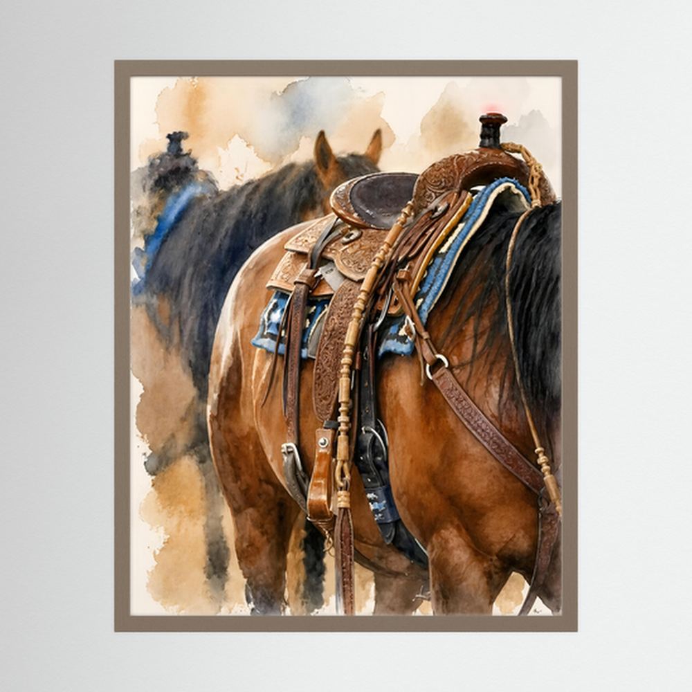 Delta Saddlework — Quarter Horse Watercolor