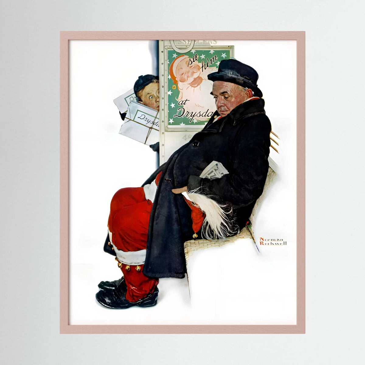Norman Rockwell “Off Duty Santa” 1940 Vintage Christmas Art Print