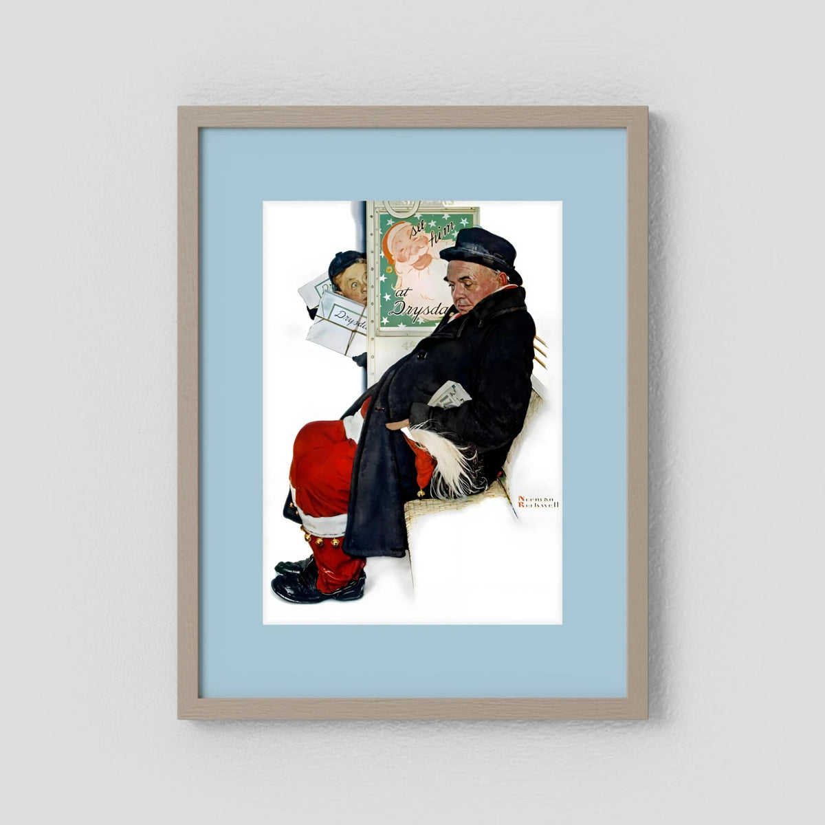 Norman Rockwell “Off Duty Santa” 1940 Vintage Christmas Art Print
