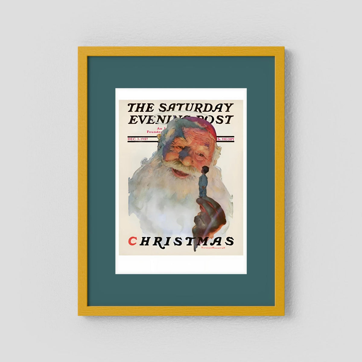 Norman Rockwell “Christmas, 1927” Vintage Santa Print – Heavy Matte Cardstock