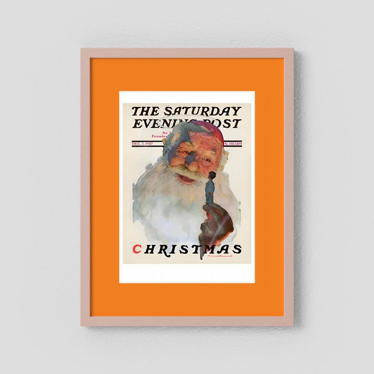 Norman Rockwell “Christmas, 1927” Vintage Santa Print – Heavy Matte Cardstock