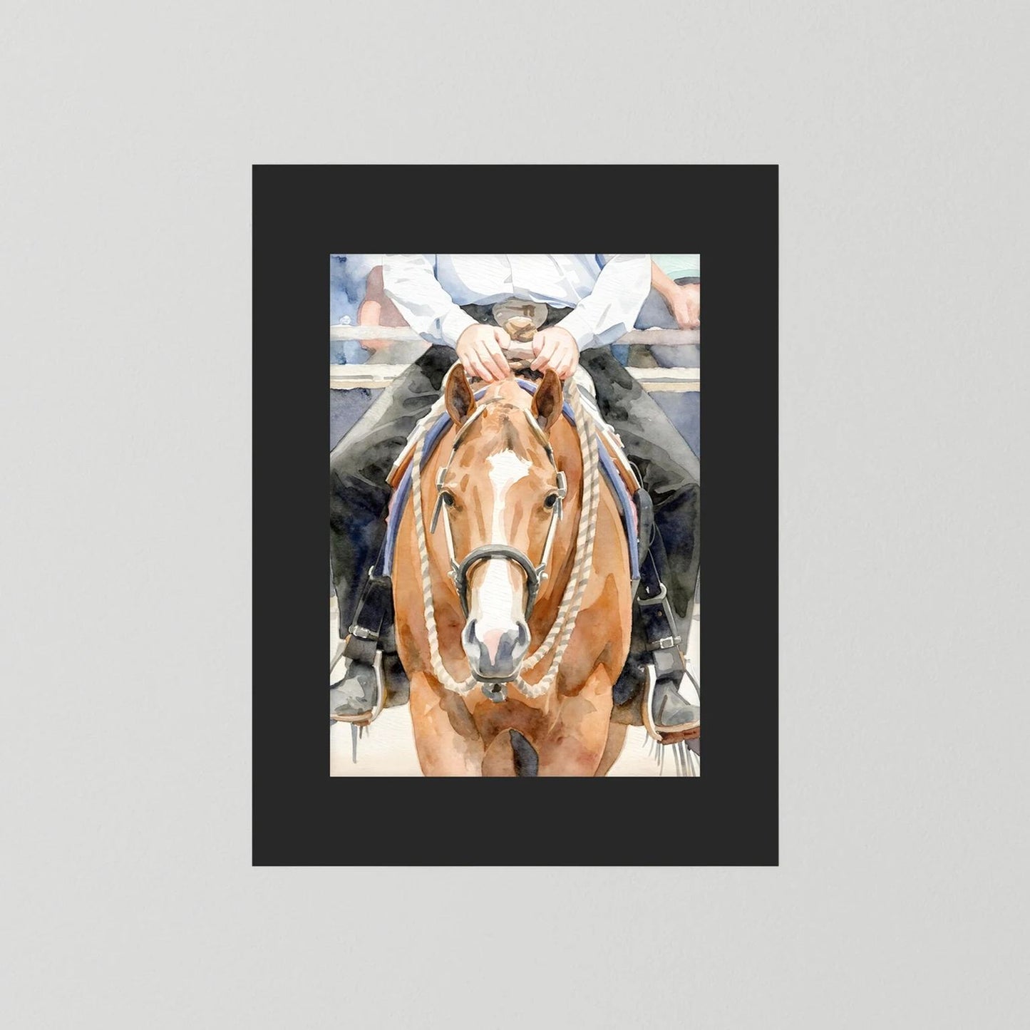 Waiting For Results - Western Pleasure Quarter Horse in Watercolors