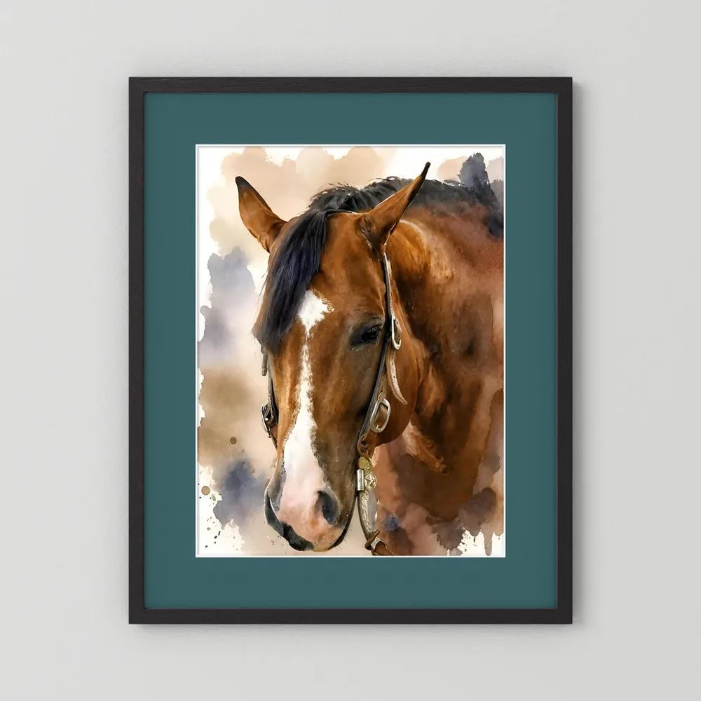 Bridle & Soft Wash — Quarter Horse Watercolor