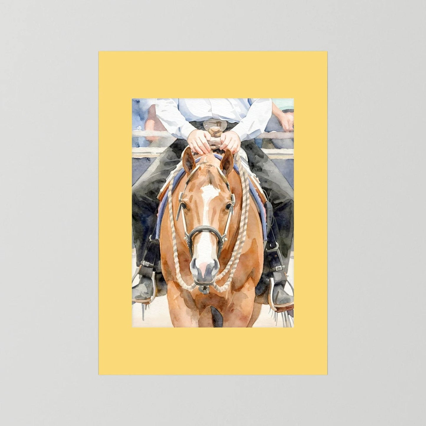 Waiting For Results - Western Pleasure Quarter Horse in Watercolors