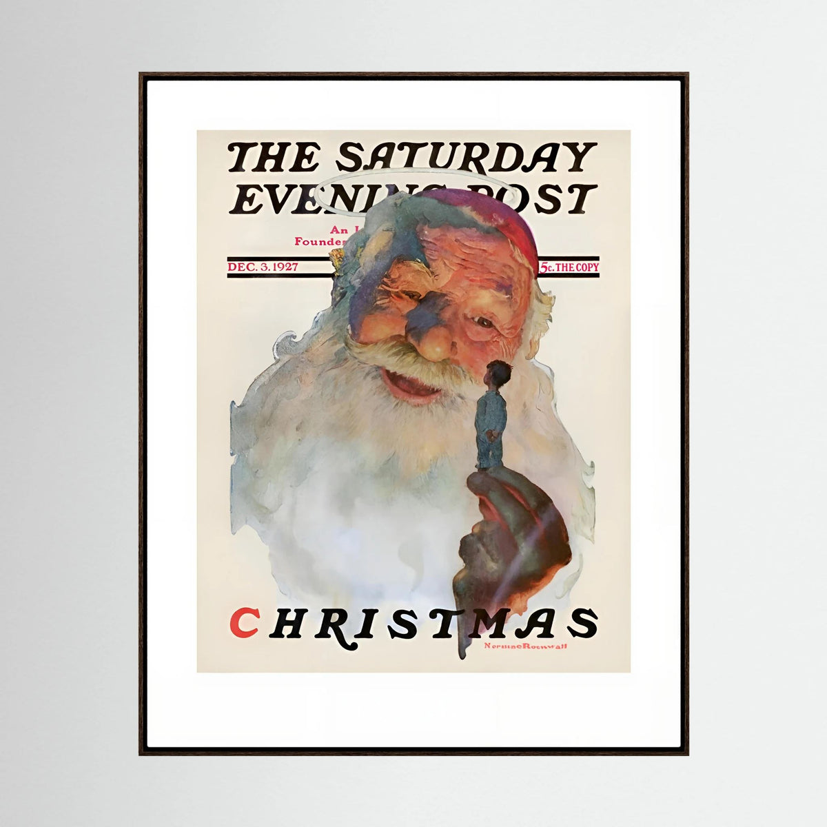 Norman Rockwell “Christmas, 1927” Vintage Santa Print – Heavy Matte Cardstock