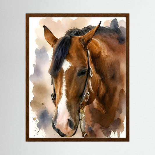 Bridle & Soft Wash — Quarter Horse Watercolor