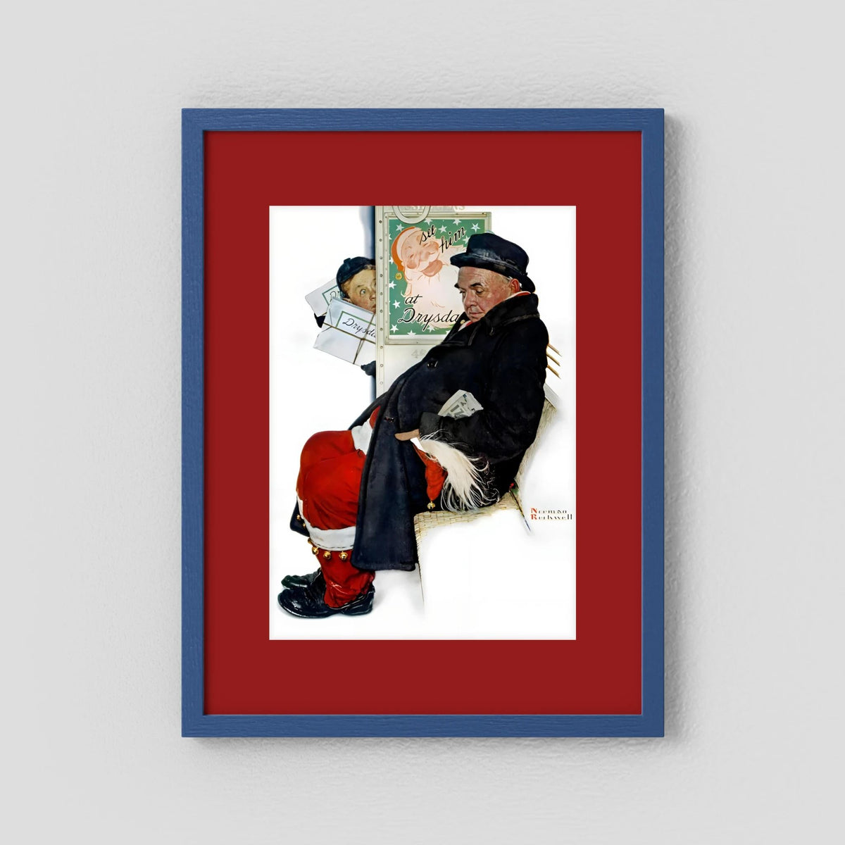 Norman Rockwell “Off Duty Santa” 1940 Vintage Christmas Art Print