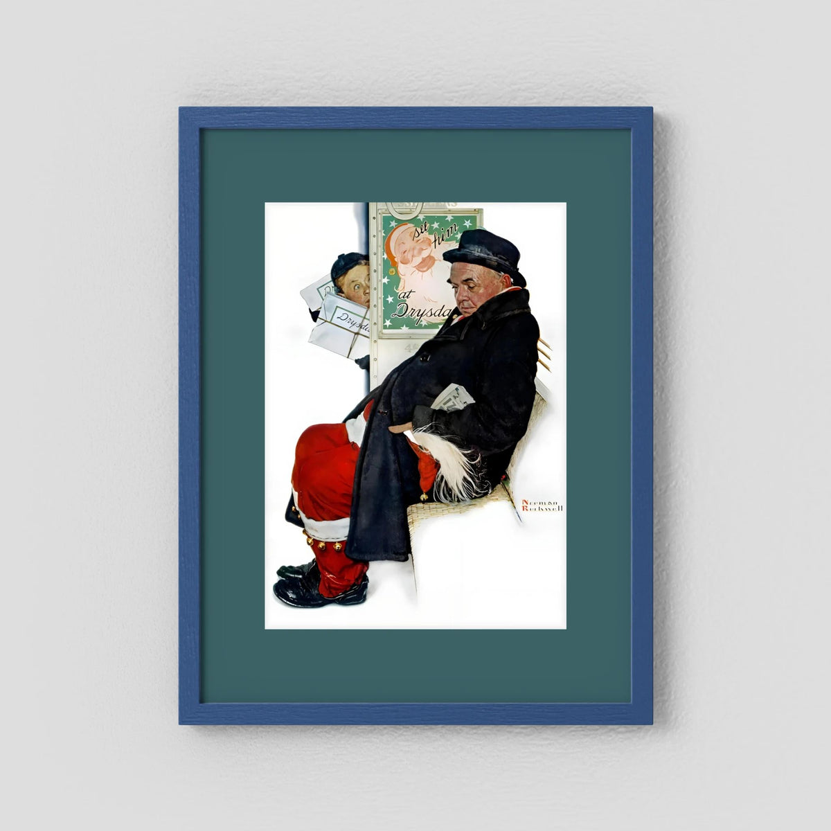 Norman Rockwell “Off Duty Santa” 1940 Vintage Christmas Art Print