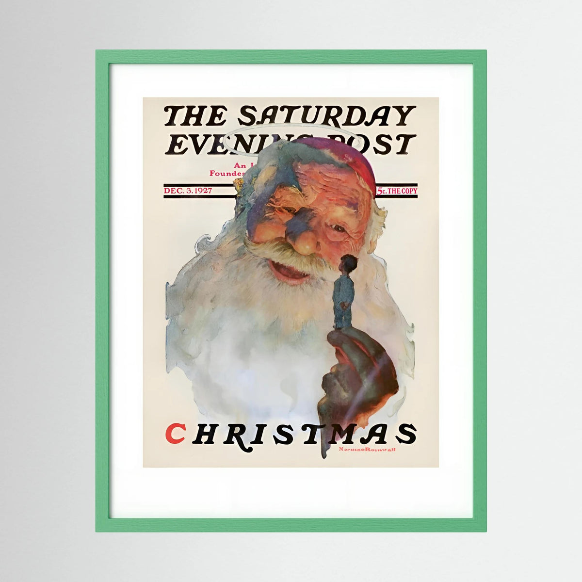 Norman Rockwell “Christmas, 1927” Vintage Santa Print – Heavy Matte Cardstock