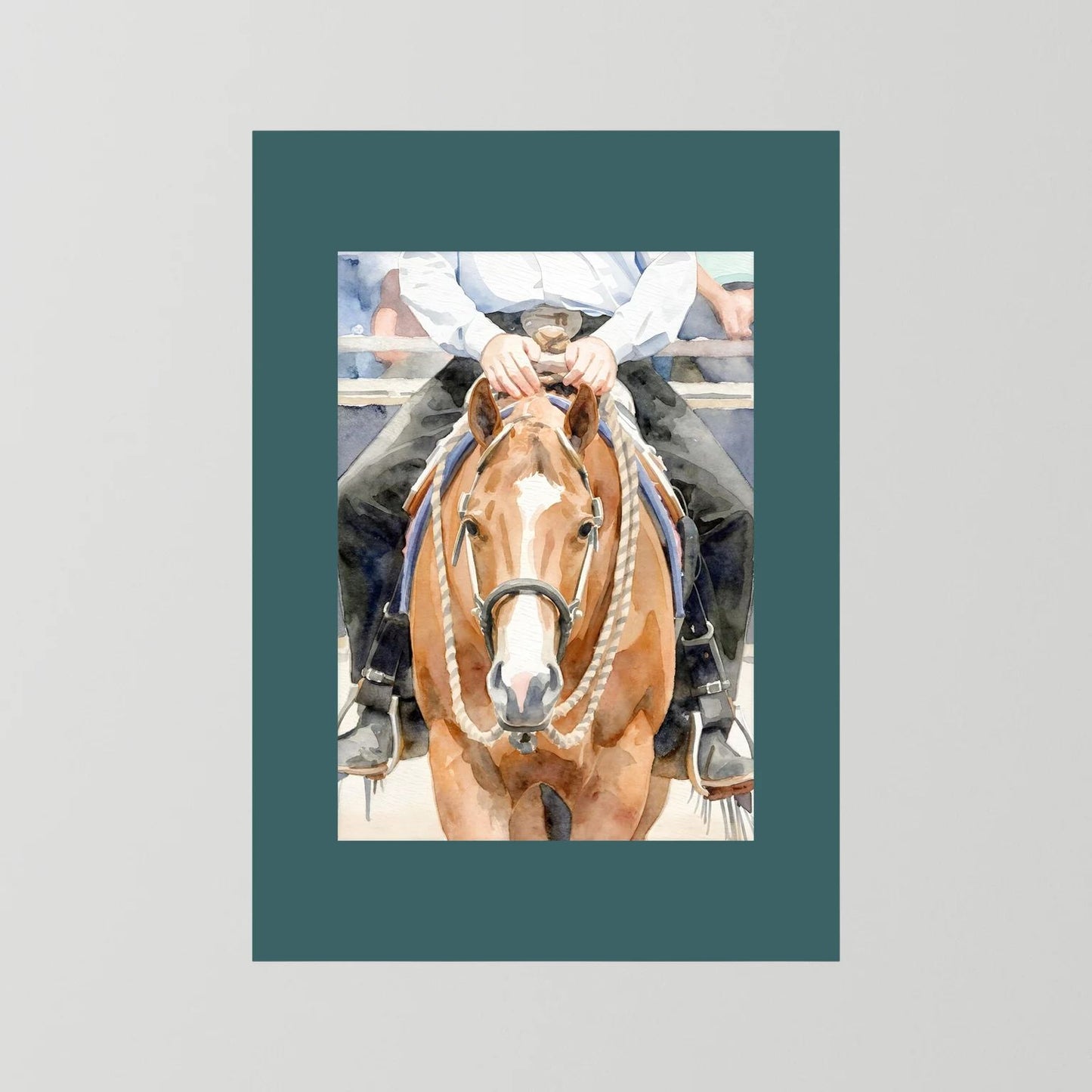 Waiting For Results - Western Pleasure Quarter Horse in Watercolors