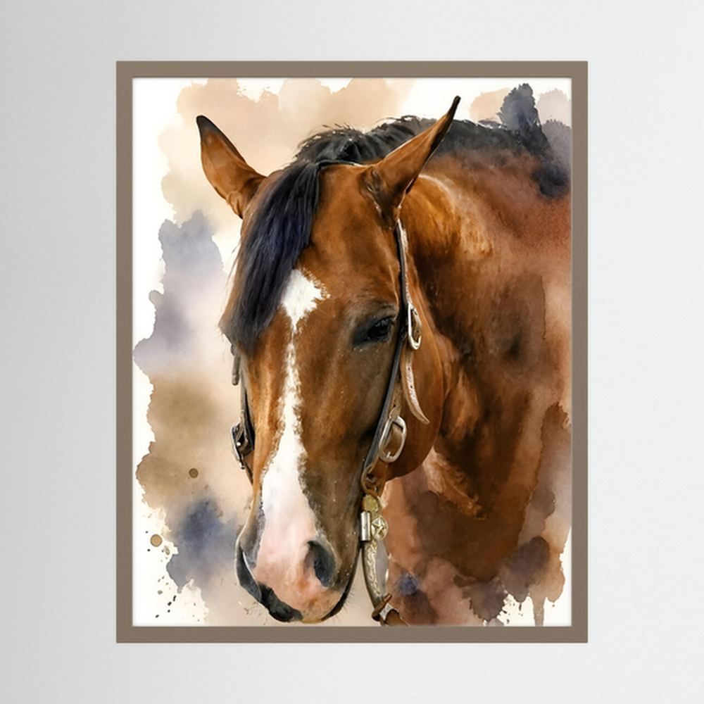 Bridle & Soft Wash — Quarter Horse Watercolor