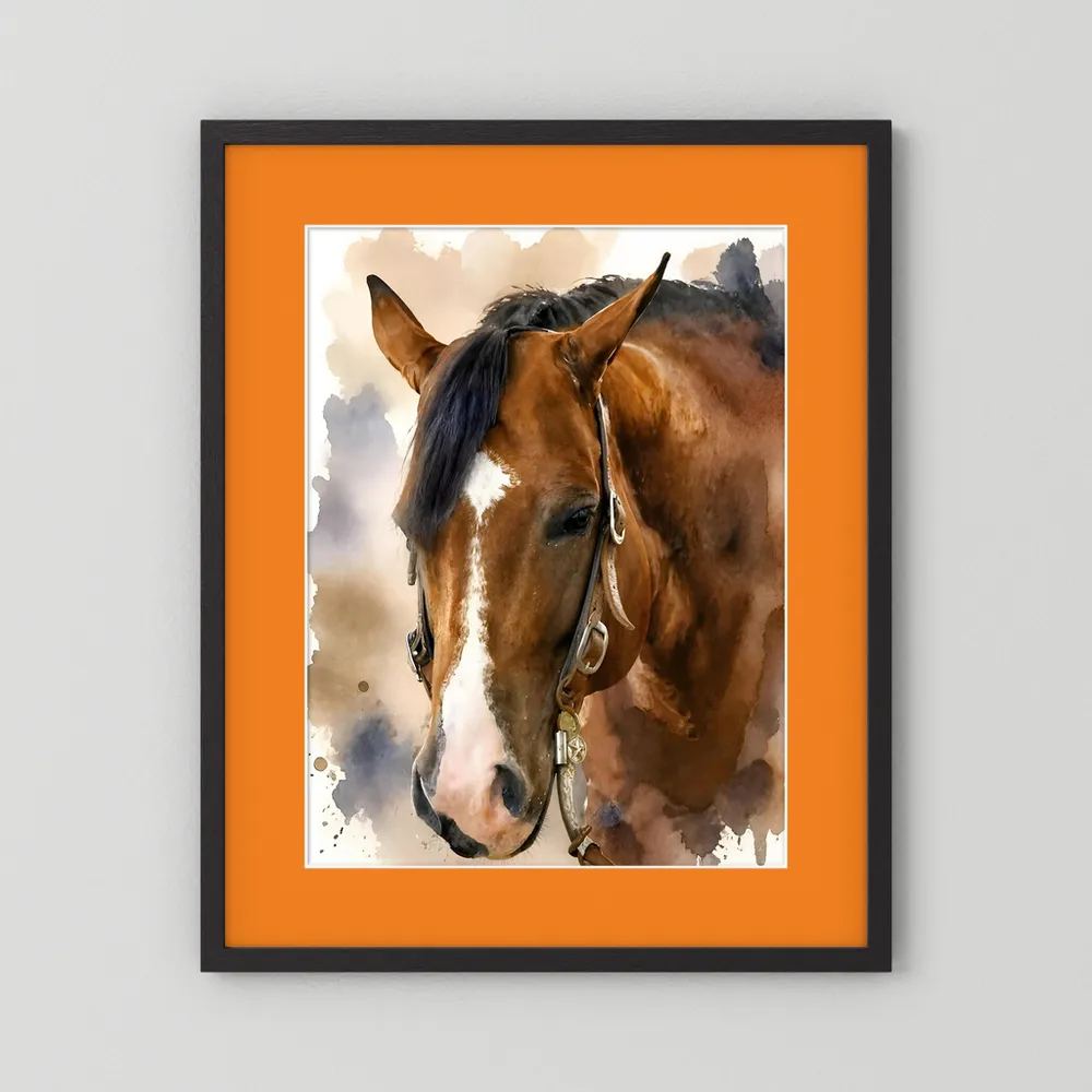 Bridle & Soft Wash — Quarter Horse Watercolor