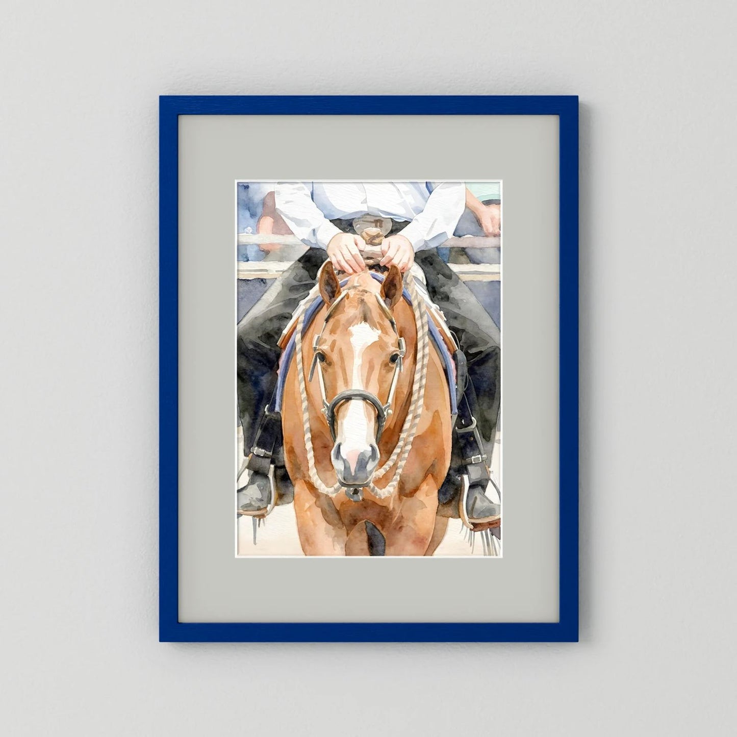 Waiting For Results - Western Pleasure Quarter Horse in Watercolors