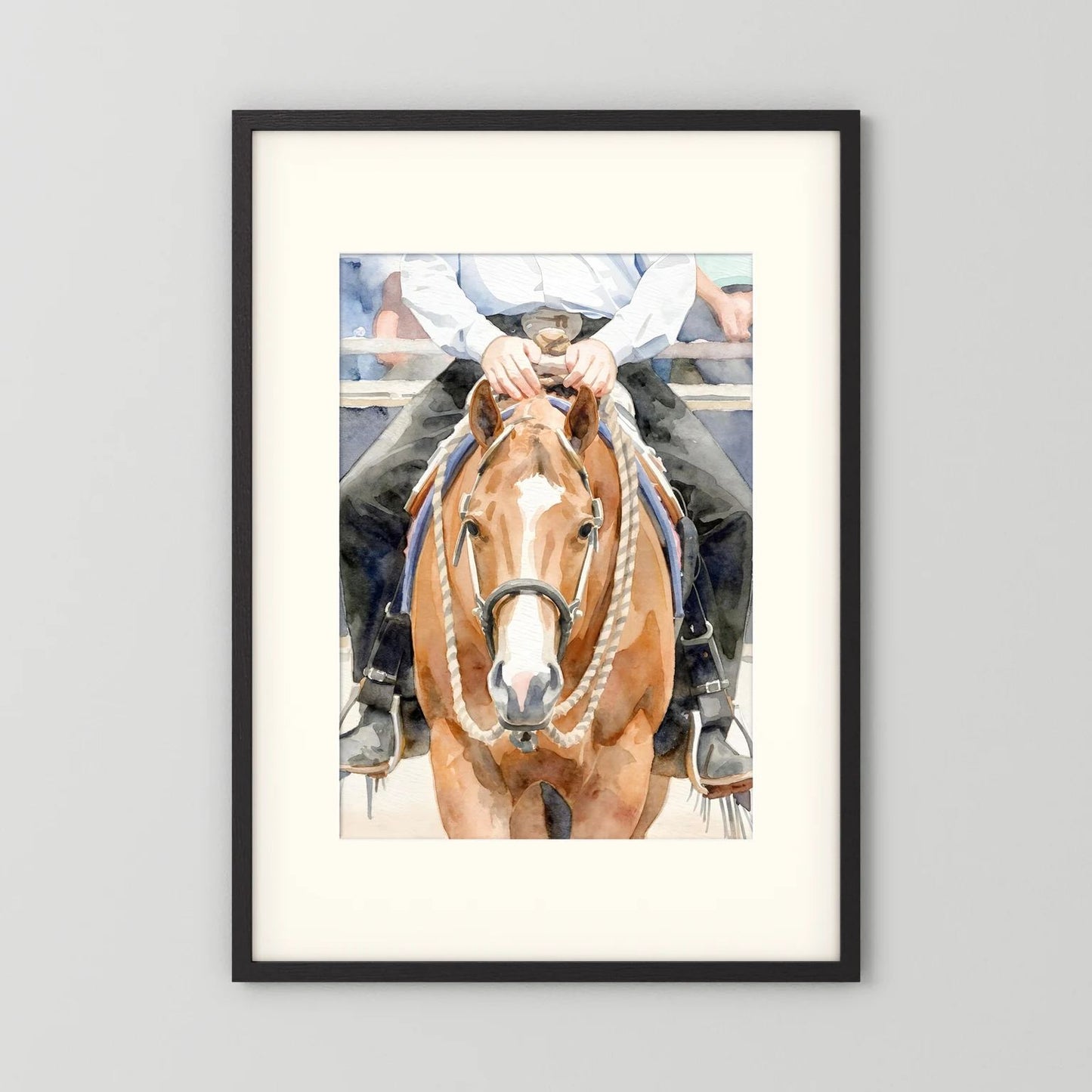 Waiting For Results - Western Pleasure Quarter Horse in Watercolors