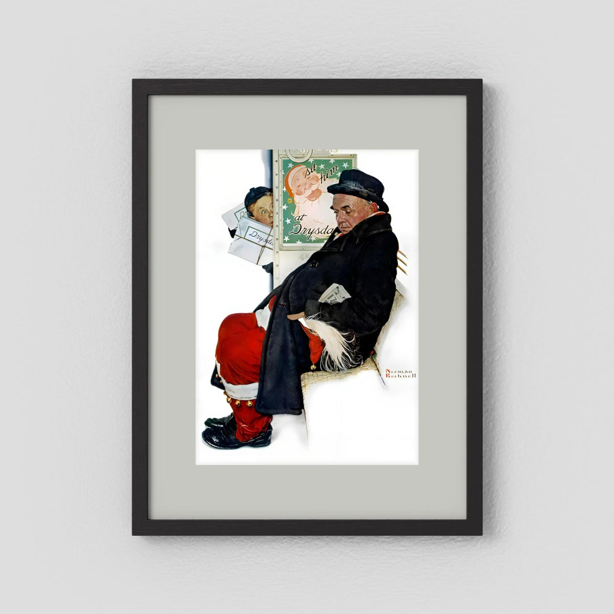 Norman Rockwell “Off Duty Santa” 1940 Vintage Christmas Art Print
