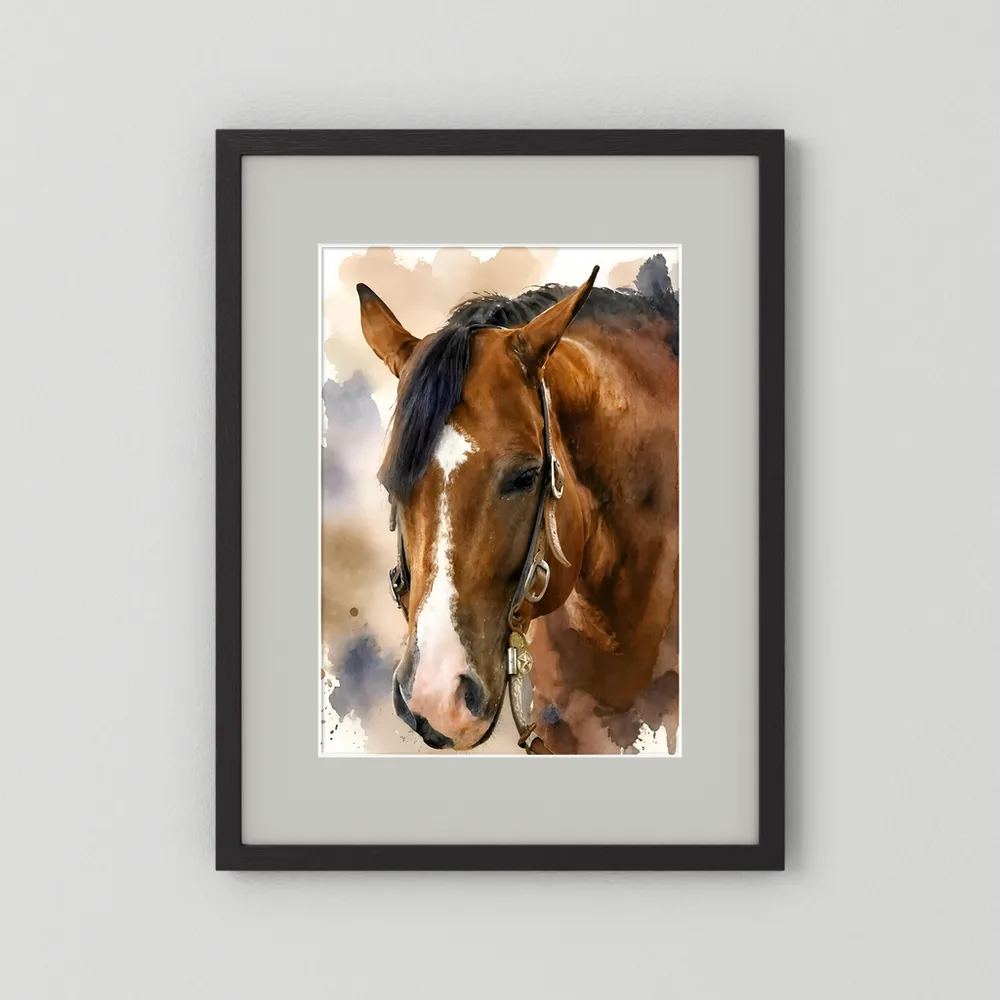 Bridle & Soft Wash — Quarter Horse Watercolor