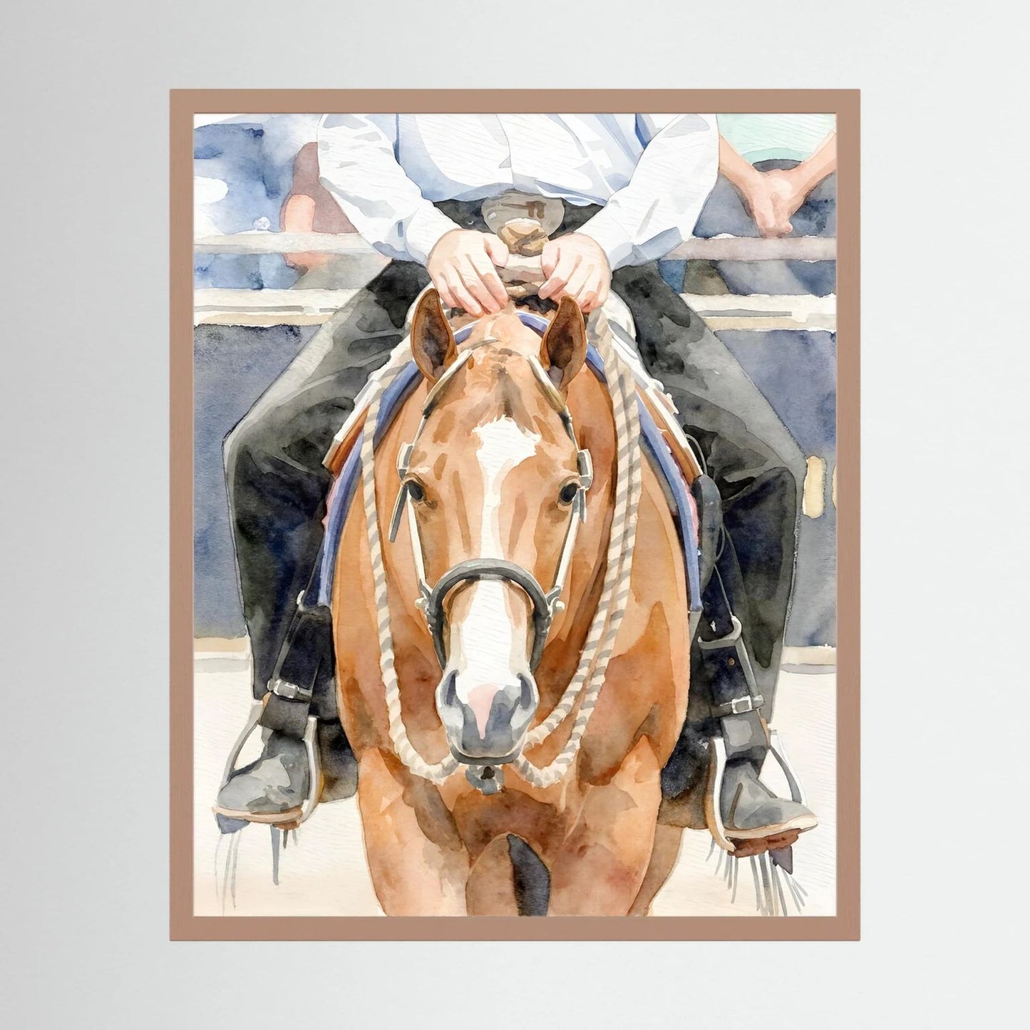 Waiting For Results - Western Pleasure Quarter Horse in Watercolors