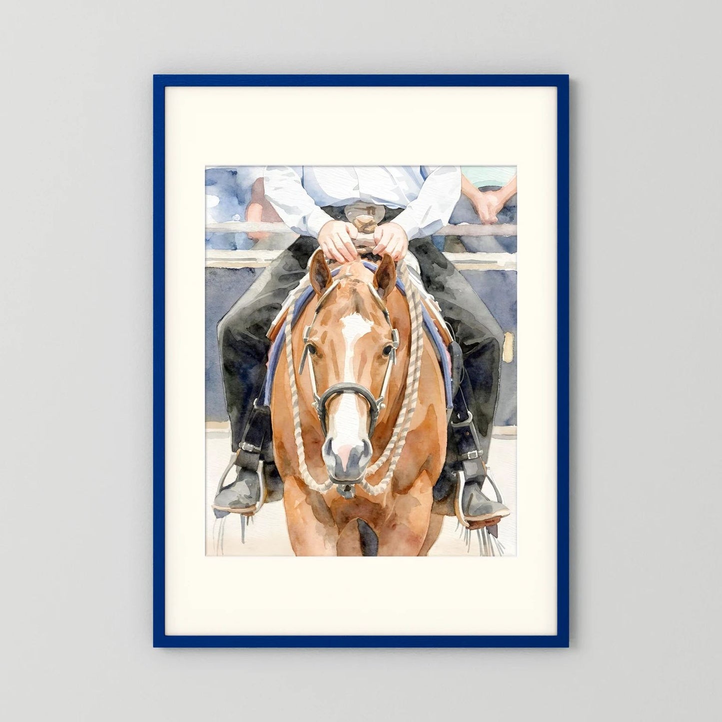 Waiting For Results - Western Pleasure Quarter Horse in Watercolors